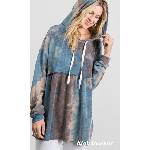LAST! ❤️So Soft Tie Dye Babydoll Lounge Hoodie! - Picture 2 of 7